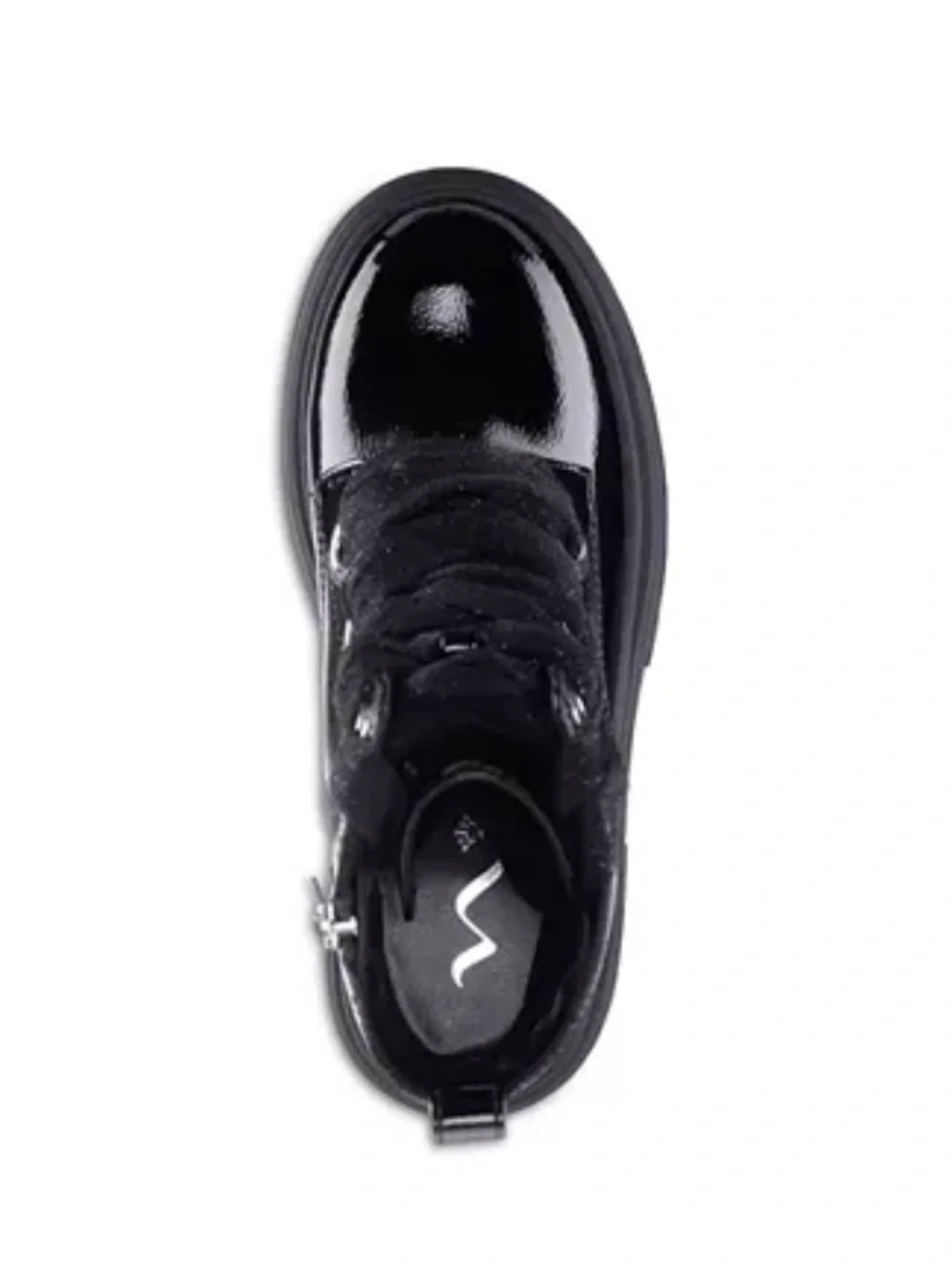 NWT Nina Black Patent Chassy Booties With Tulle Laces